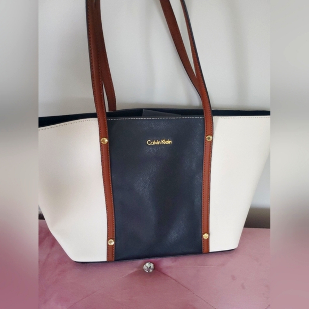 Calvin Klein Black and White Tote Bag
